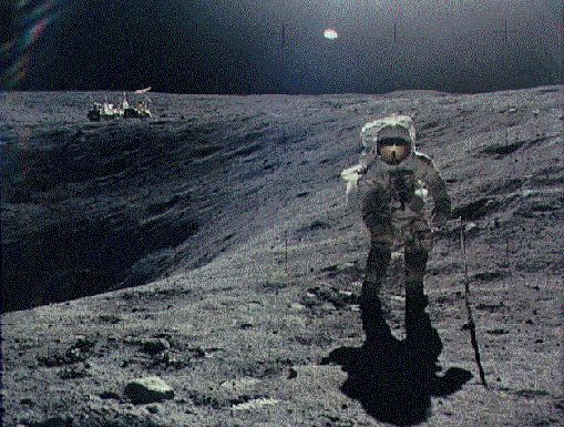 Exploring Plum Crater During Apollo 16