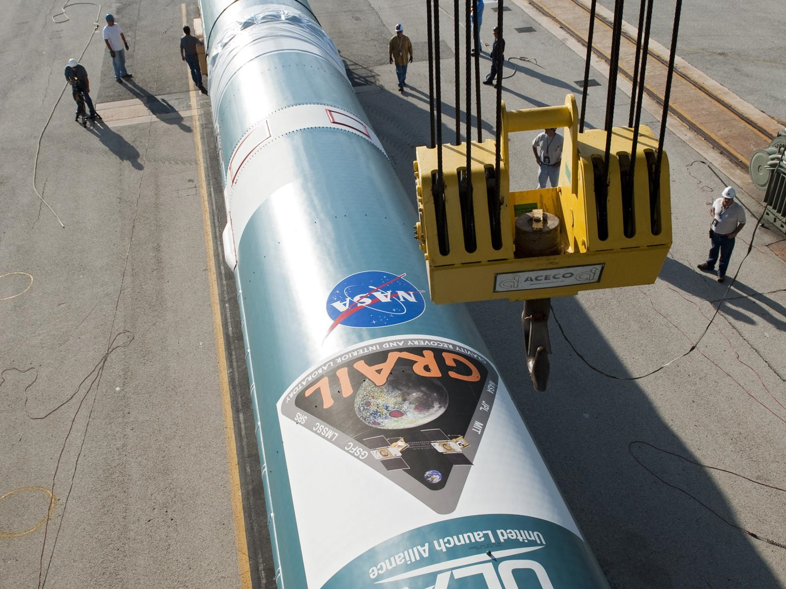 GRAIL'S Delta 2 First Stage Horizontal