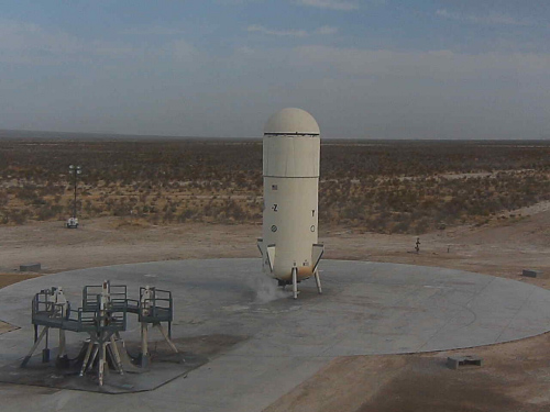Blue Origin's Second Test Vehicle on the Pad