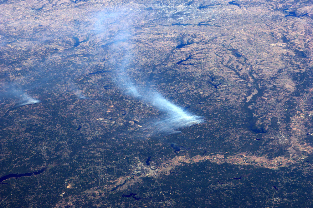 Smoke From Texas Wildfires Visible From Space