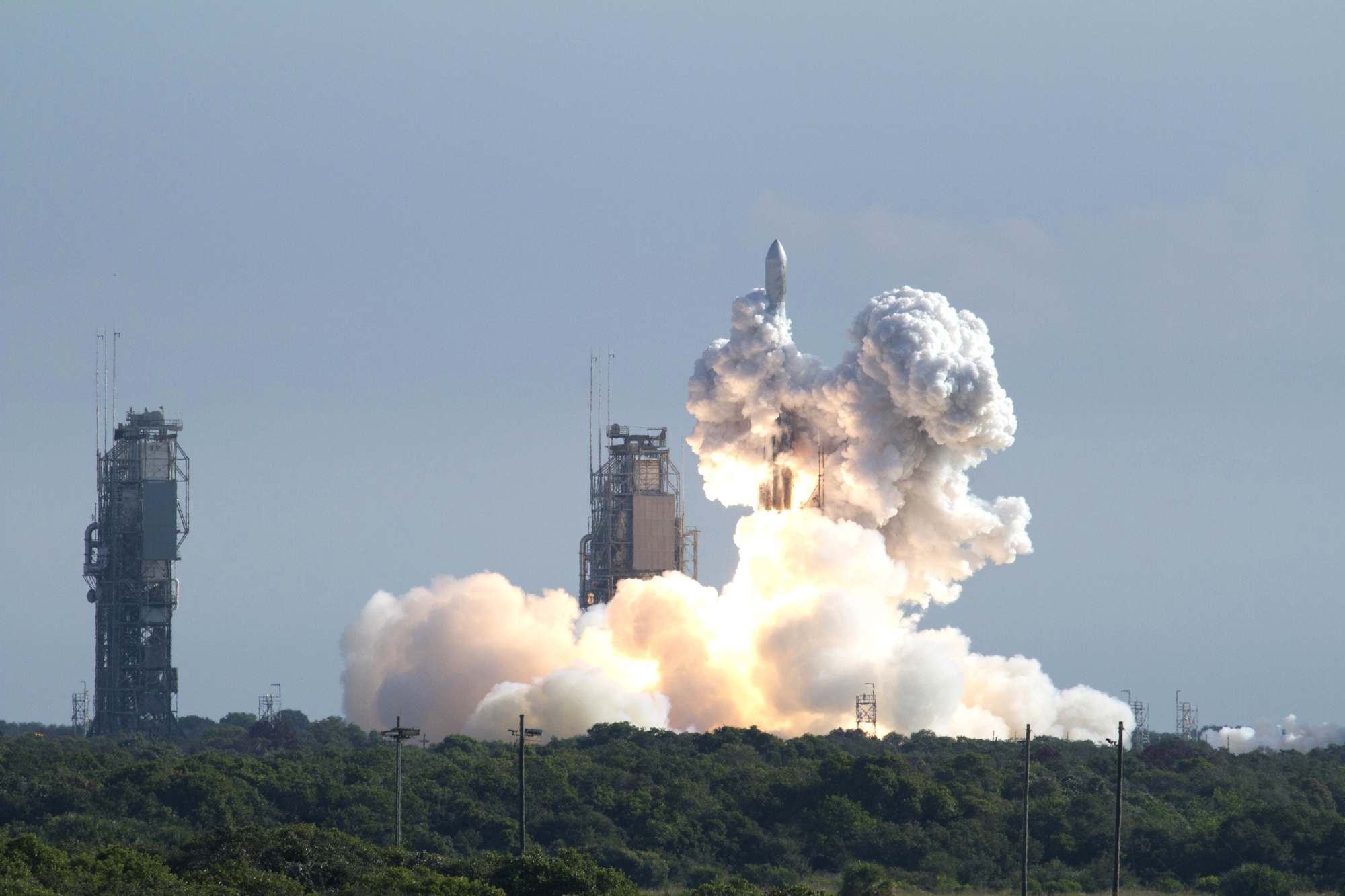 Grail Launches with Tower on the Left