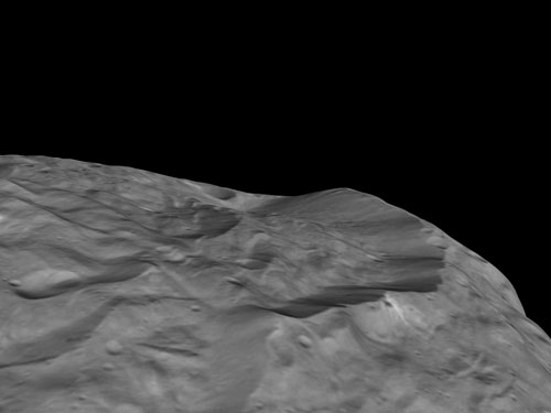 High Cliffs at Vesta's South Pole