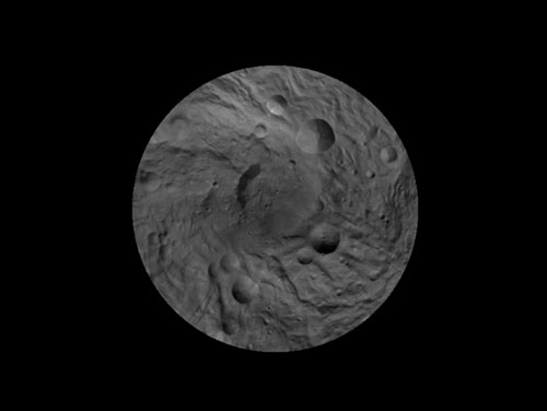 Map of Vesta's South Pole