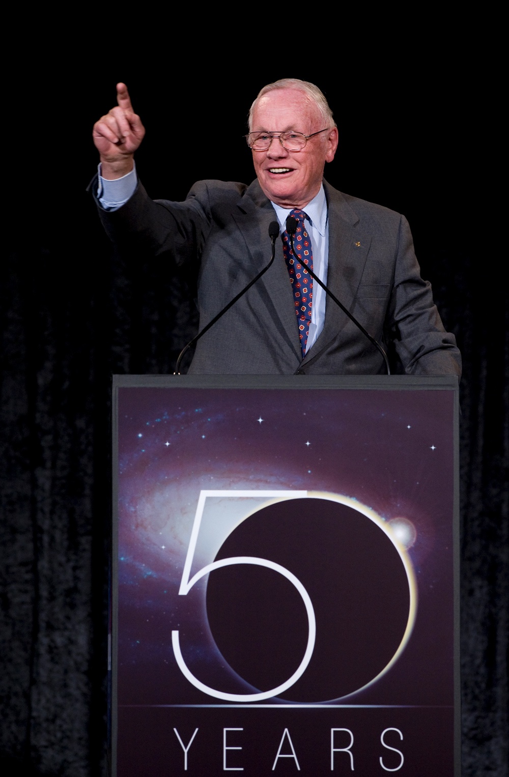 Neil Armstrong Speaks at NASA's 50th Anniversary Gala