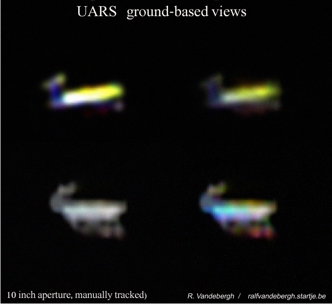 Ralf Vandebergh's Ground-Based Views of Tumbling UARS Spacecraft
