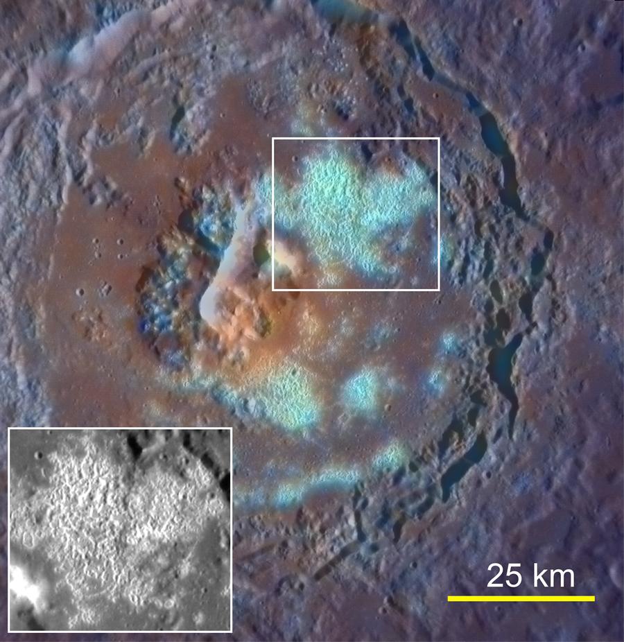 Mercury Crater Covered With Hollows