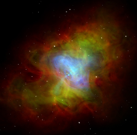Crab Nebula Pulsar Unleashes Powerful Gamma-Ray Beams