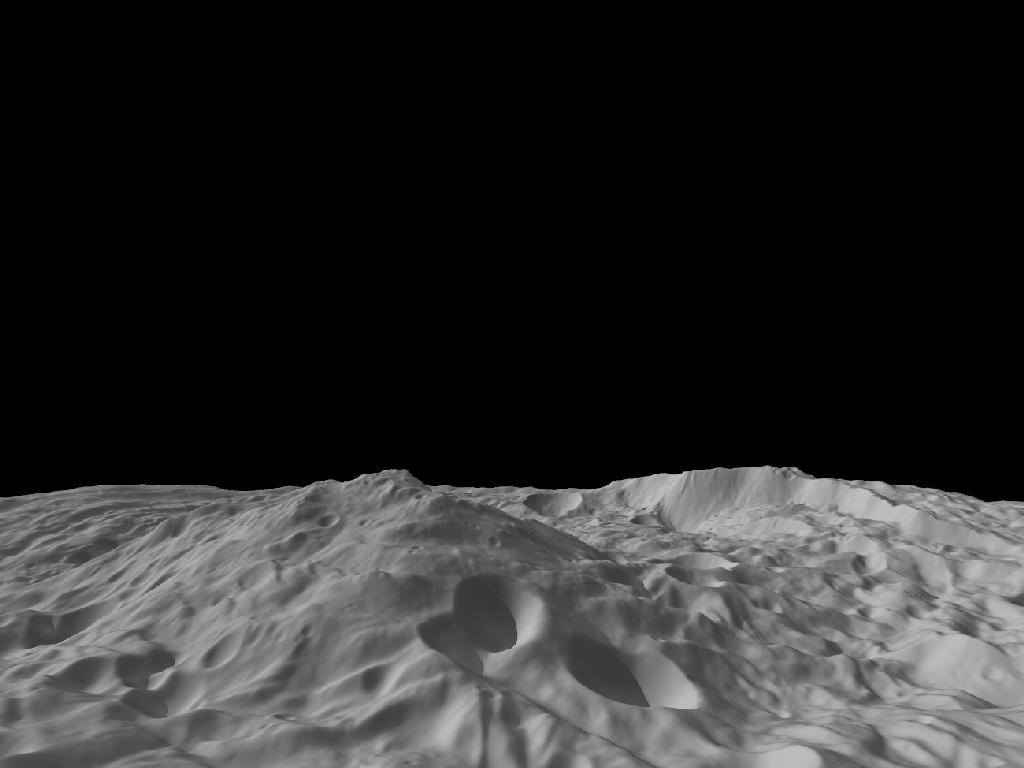 Oblique View of Vesta's South Polar Region