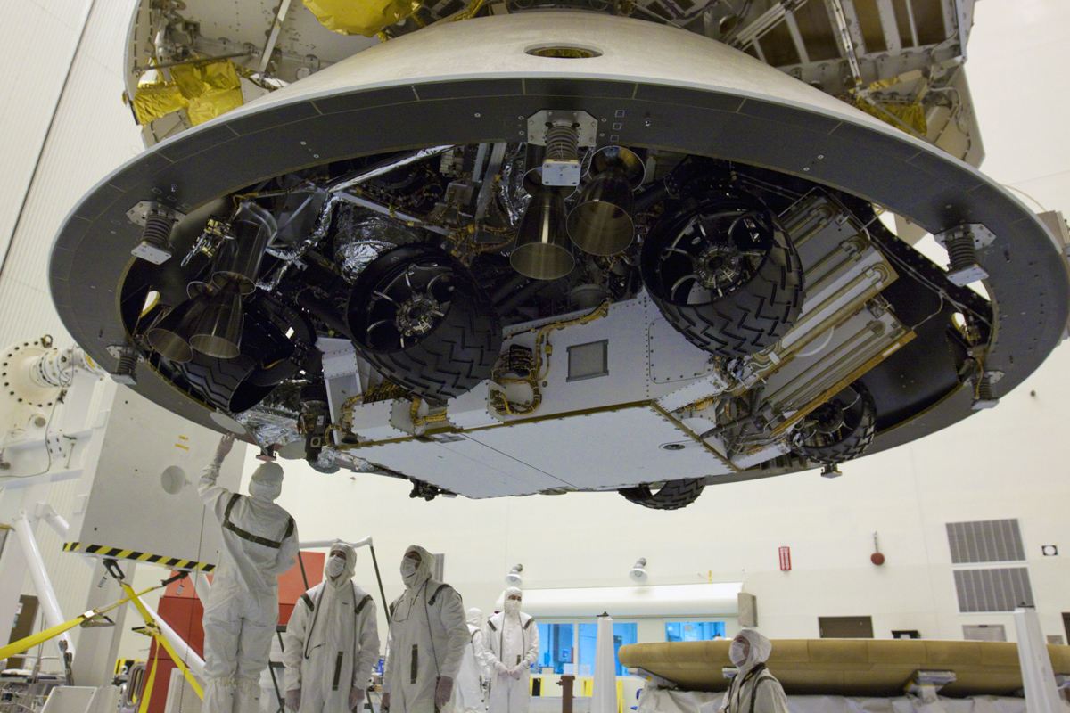 Underneath Mars Science Laboratory's Aeroshell