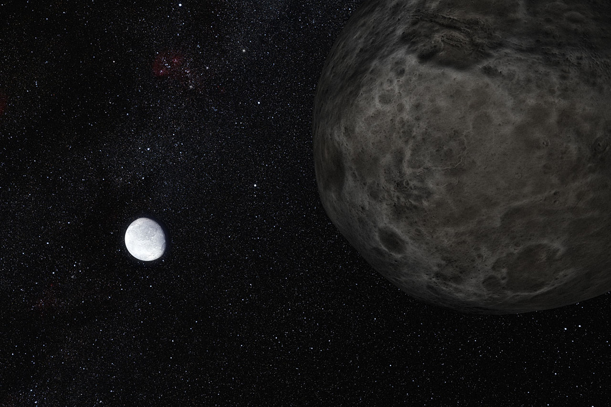 Artist’s Impression of the Dwarf Planet Eris and Moon Dysnomia