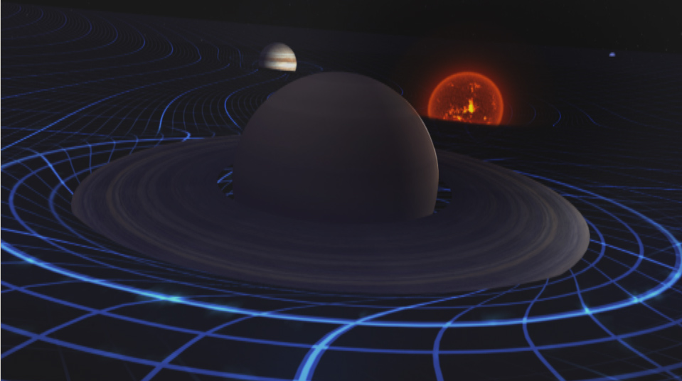 A still of CGI effects used to describe what space actually is in the new NOVA series "The Fabric of the Cosmos" on PBS airing in November 2011. 