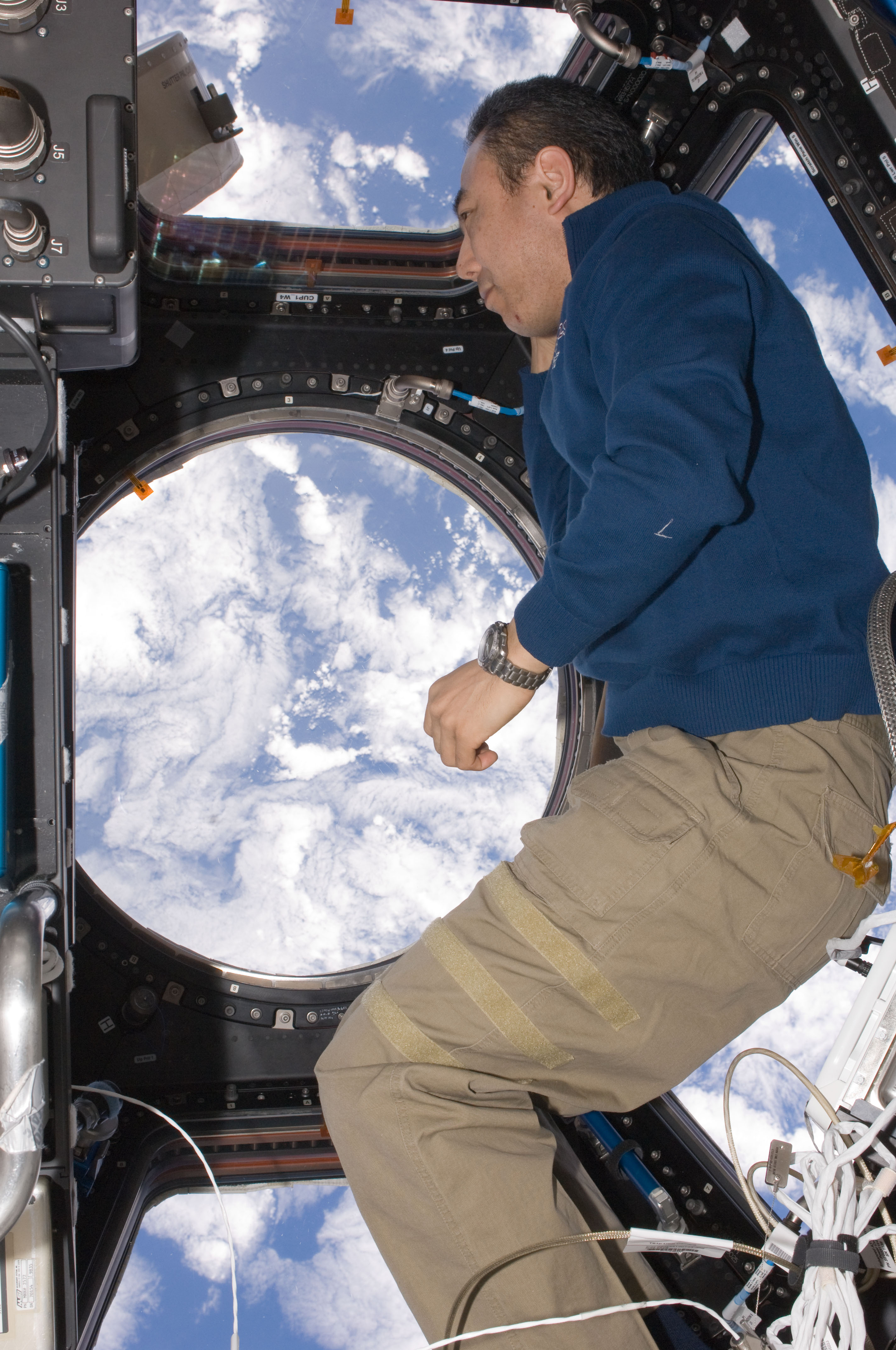 Satoshi Furukawa Looks Out of the Cupola
