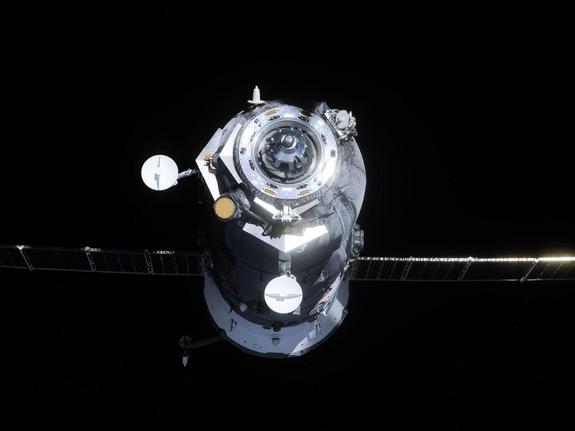 The unpiloted ISS Progress 42 supply vehicle departs from the International Space Station at 5:04 a.m. (EDT) on Oct. 29, 2011. Filled with trash and discarded items, Progress 42 was deorbited at 8:10 a.m., subsequently burning up in Earth's atmosphere.