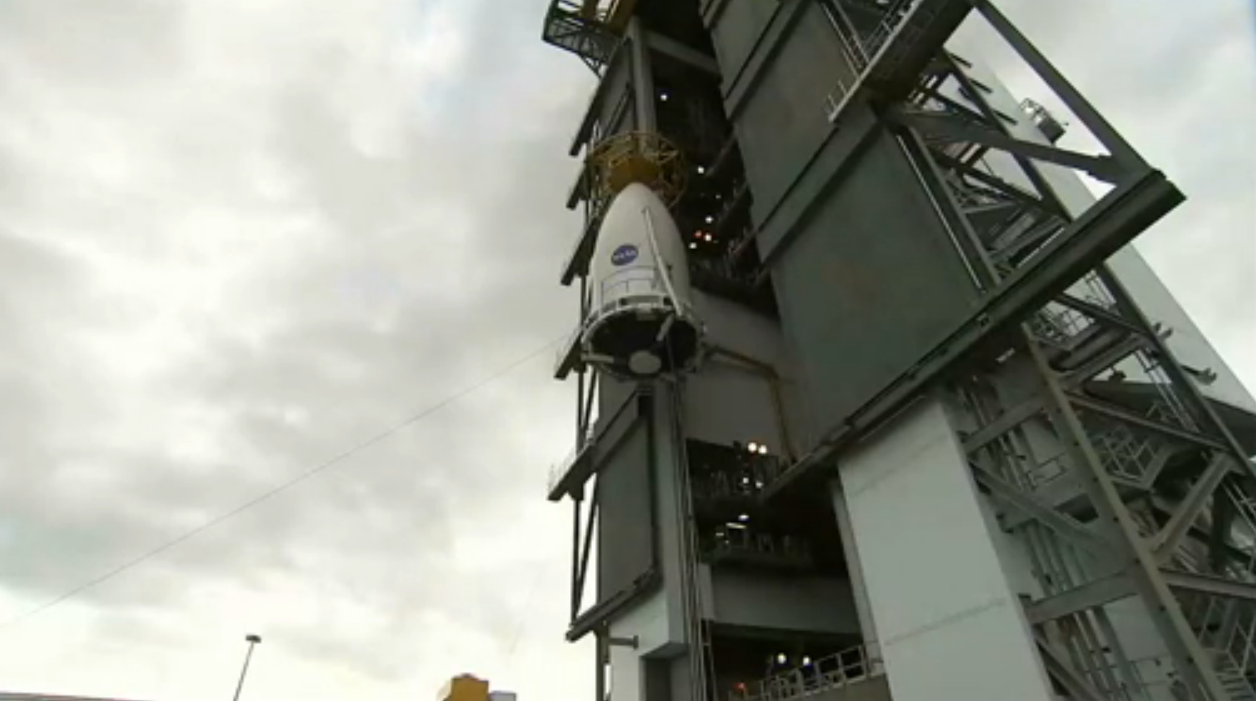 Mars Rover Curiosity Hoisted Atop Atlas 5 Rocket