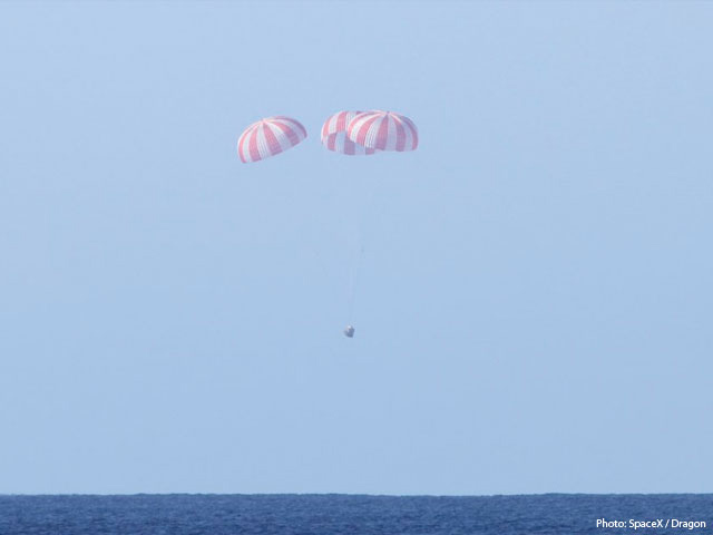 Dragon Spacecraft Landed in the Pacific Ocean