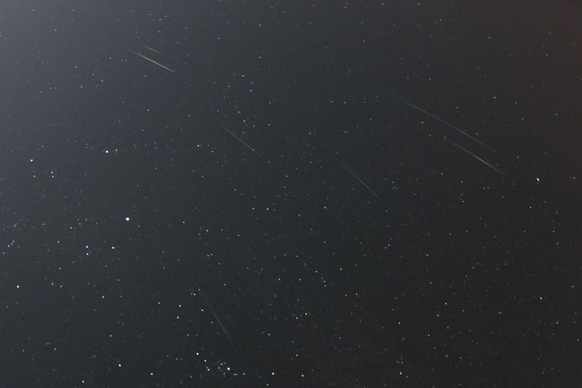 Geminid Meteors Composite Photo by Mike Hankey