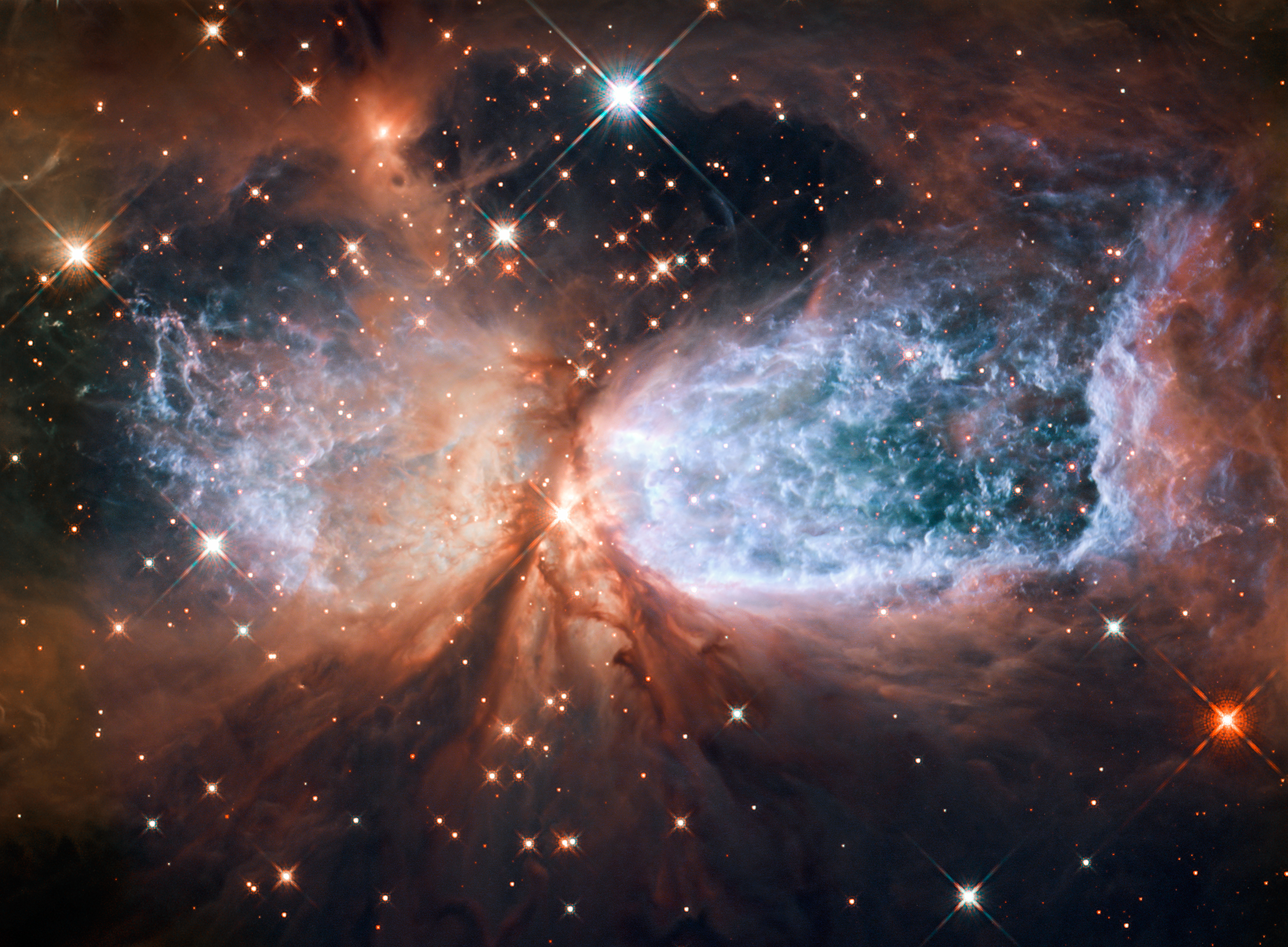 Snow Angel S106 Nebula - Hubble Space Telescope