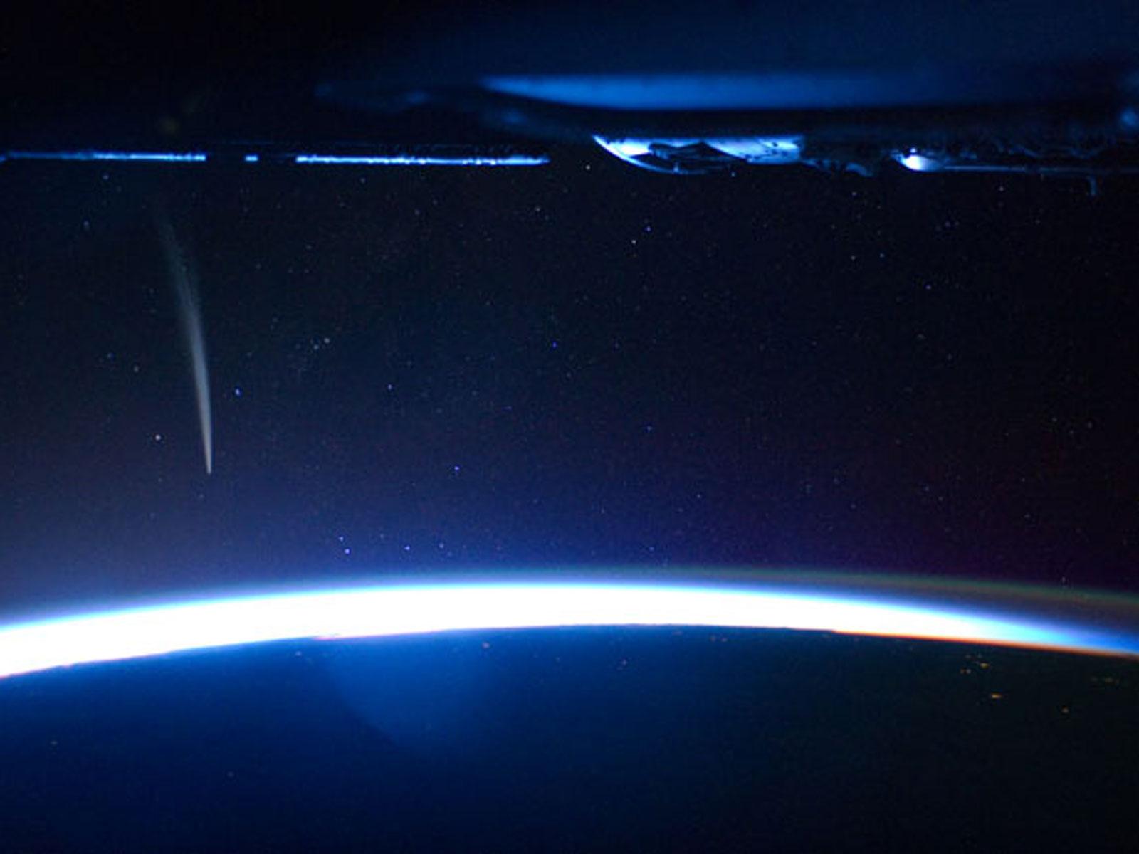 Comet Lovejoy from ISS