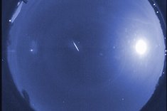 False-color image of a rare early Quadrantid, captured by a NASA meteor camera in 2010.