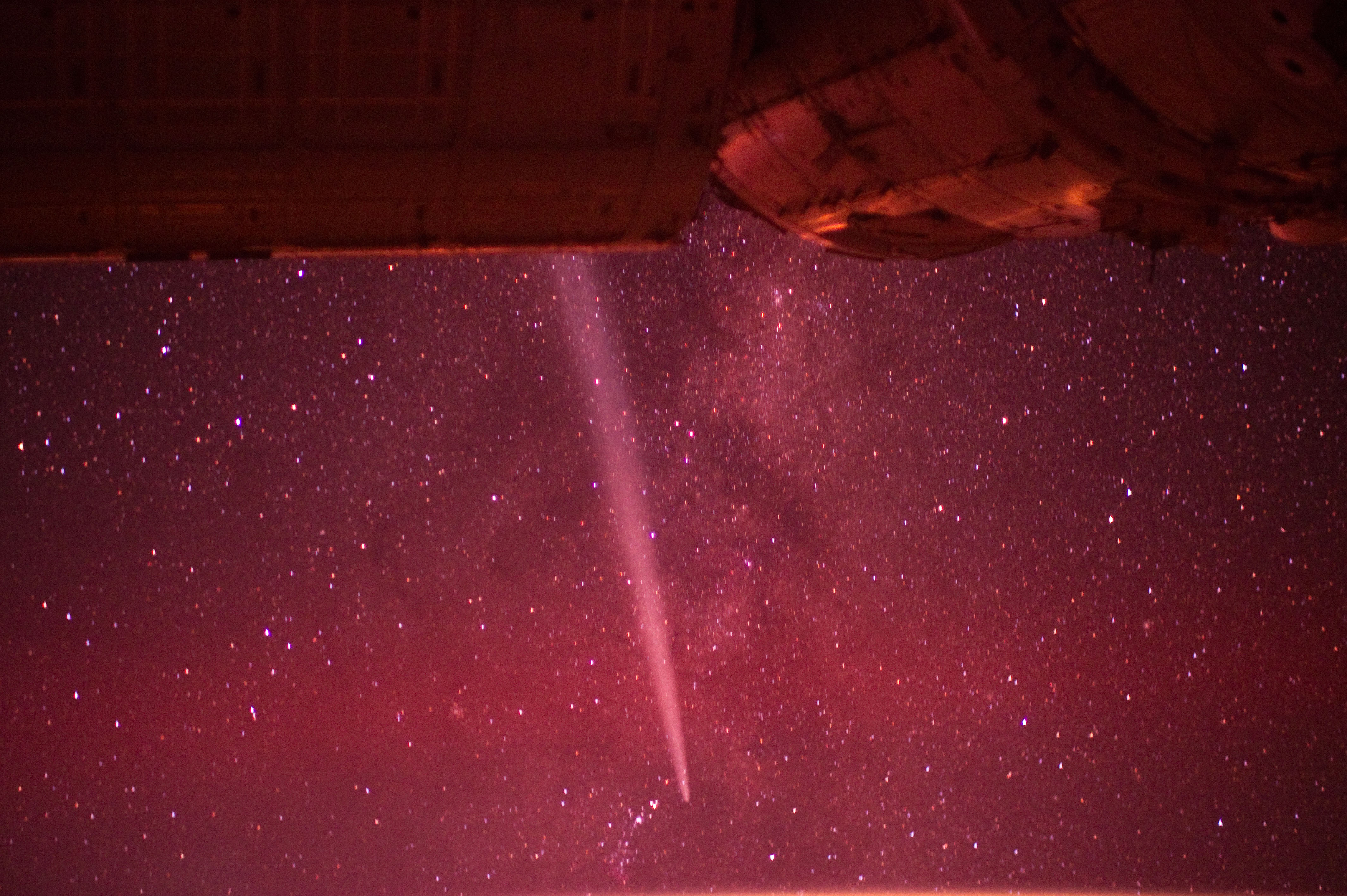 Comet Lovejoy from ISS