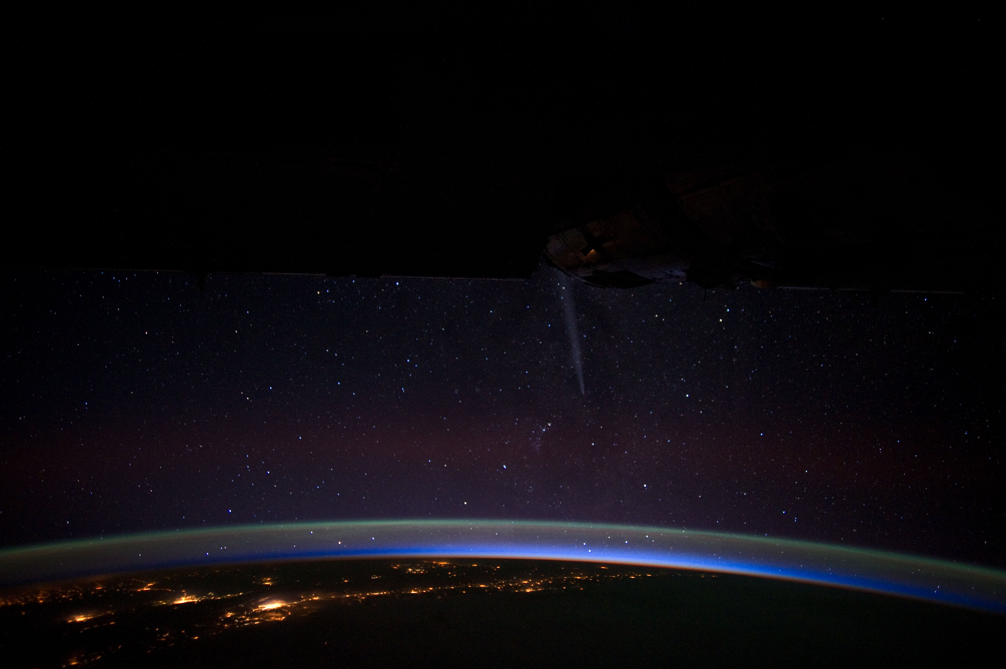 Comet Lovejoy from ISS