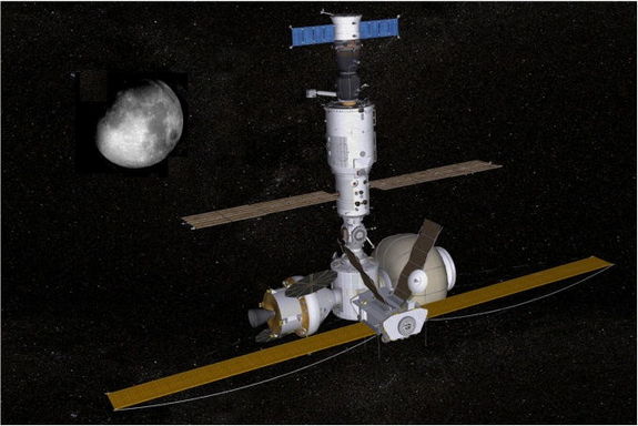 A Boeing concept for using available, but unflown, modules developed for the International Space Station, as well as purpose-built elements for a Libration-point habitat.