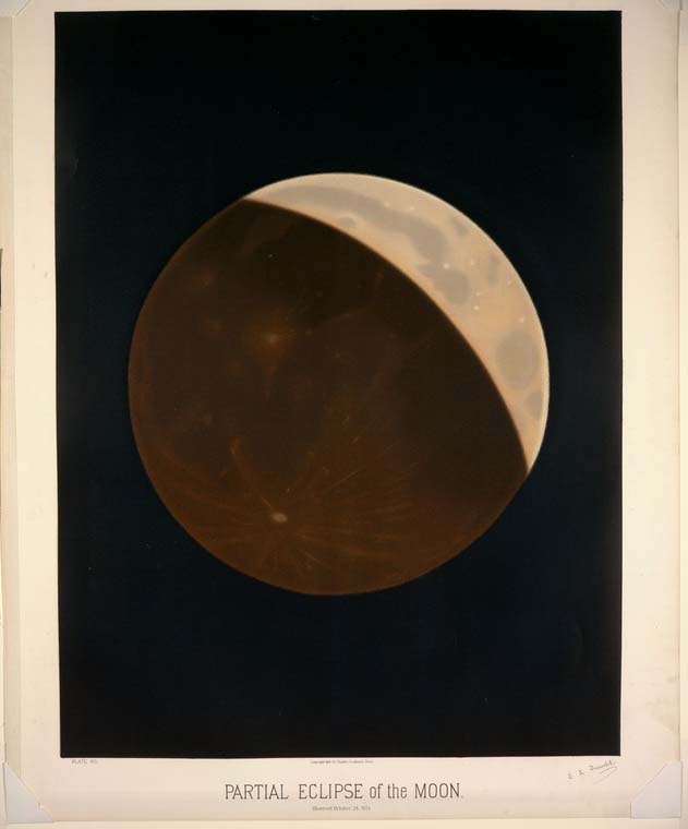 Partial eclipse of the moon by Trouvelot