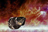 An artist's illustration of the Planck spacecraft, a European Space Agency probe designed to study the Cosmic Microwave Background (CMB) – the relic radiation from the Big Bang. It mapped the fluctuations in the CMB that became today’s clusters of galaxies. Released just 380,000 years after the Big Bang, the CMB is the oldest 'light' that can be seen in the universe.