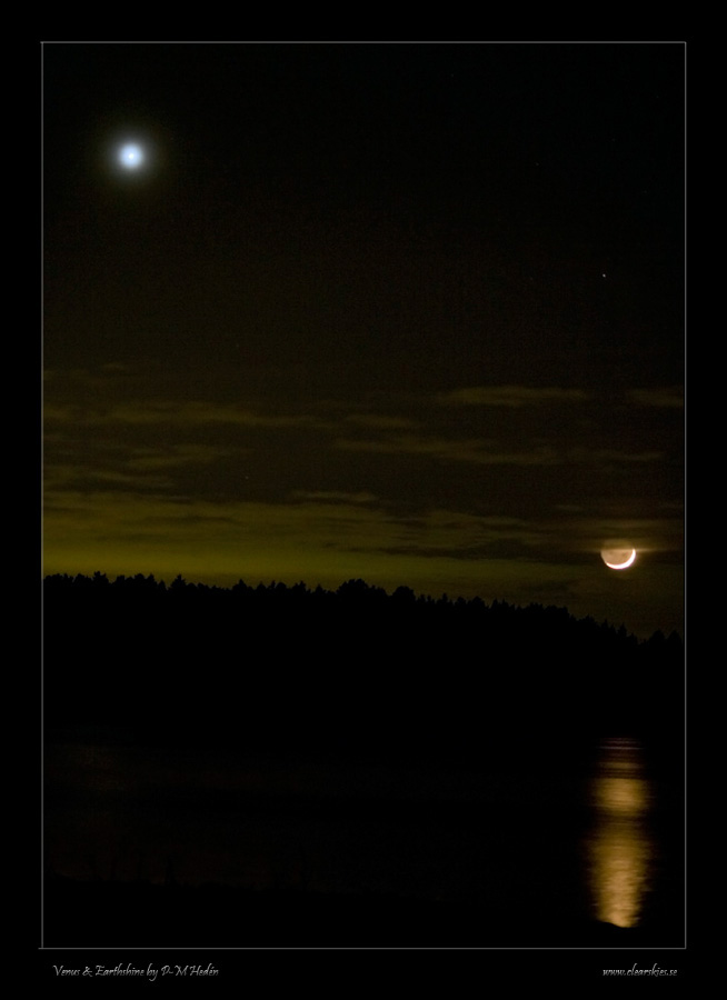 Venus Looks Down: Skywatcher Photo Captures Planet and Earthshine