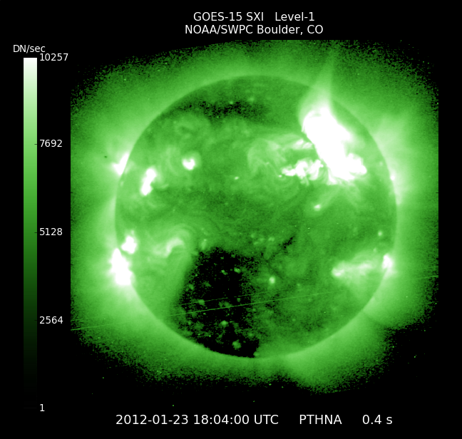 Solar Storm X-ray Image - GOES spacecraft