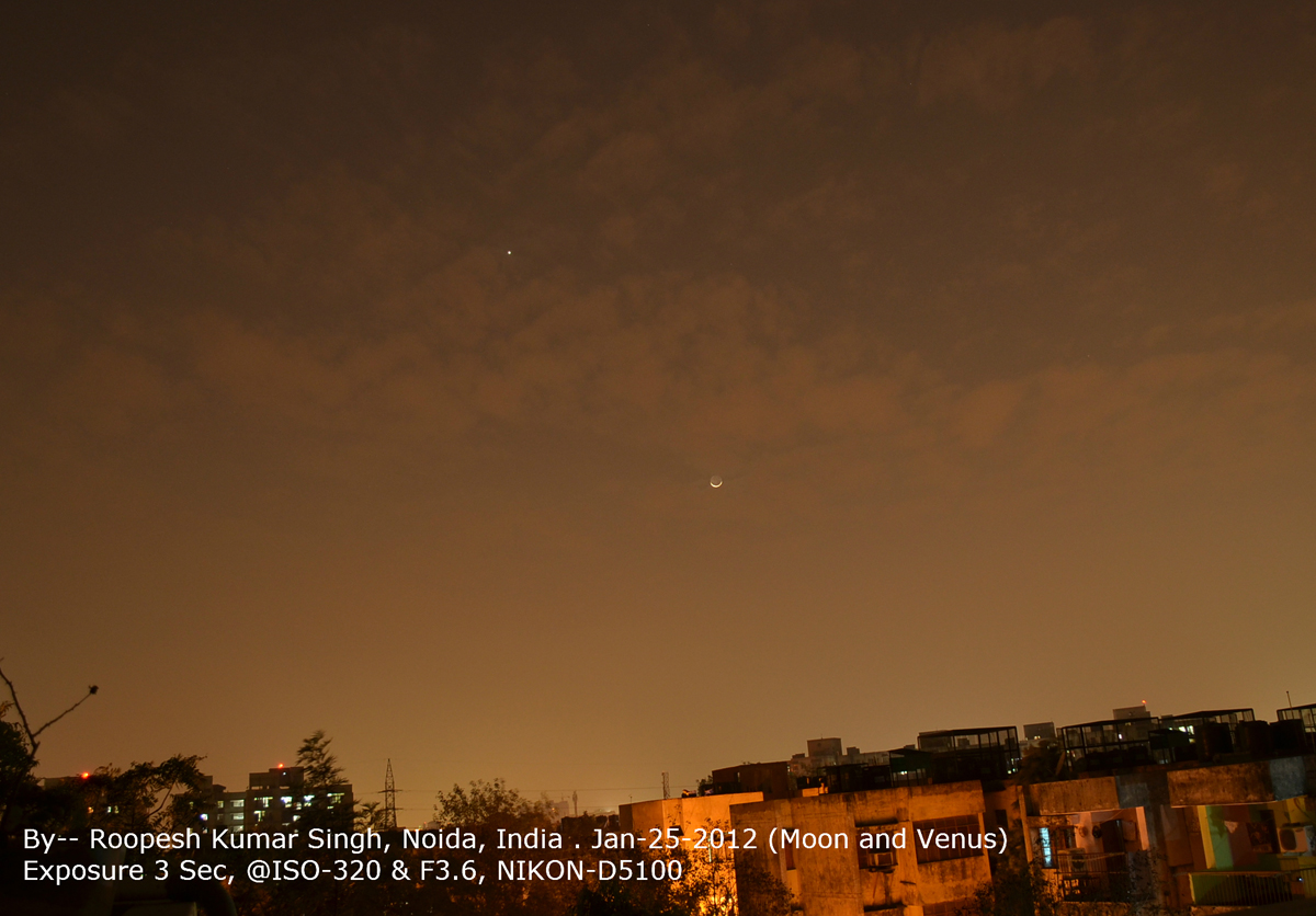 Venus and the Moon over Noida, India #2