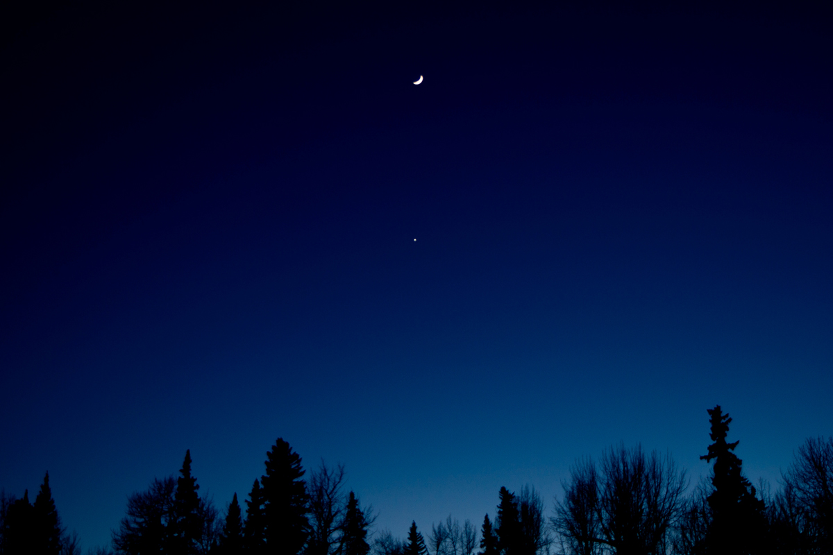 The Moon and Venus over British Columbia, Canada #2
