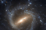 The barred spiral galaxy NGC 1073 is seen in this image from the Hubble Space Telescope.