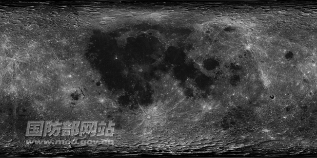 Chang'e 2 Spacecraft's Cylindrical Projection Moon Map