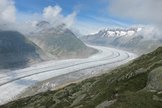 The Aletsch Glacier in Switzerland. Glaciers and ice caps outside of Antarctica and Greenland melted enough to raise sea levels by 0.016 inches (0.41 millimeters) per year between 2003 and 2010, according to an analysis of satellite data.