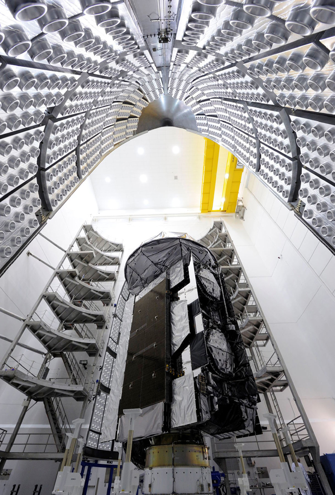 MUOS Satellite Encapsulated by Payload Fairing