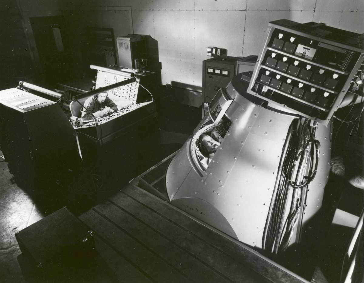 Glenn in the Mercury Procedures Trainer