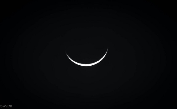 Nature photographer William Ott snapped this amazing closeup of the crescent moon on Feb. 24, 2012 as it appeared from a woodlands area near Woodstown, N.J.