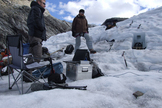 The IceMole is put into operation and, slowly makes its way to the lake underneath the Morteratsch glacier in Switzerland, as it melts through various layers of ice.