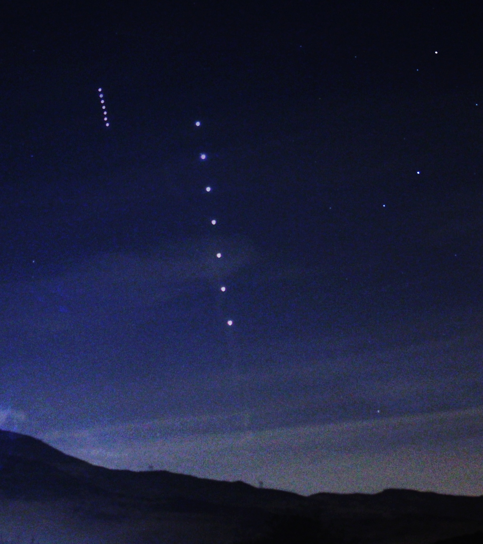 Path of Venus and Jupiter Across the Night Sky