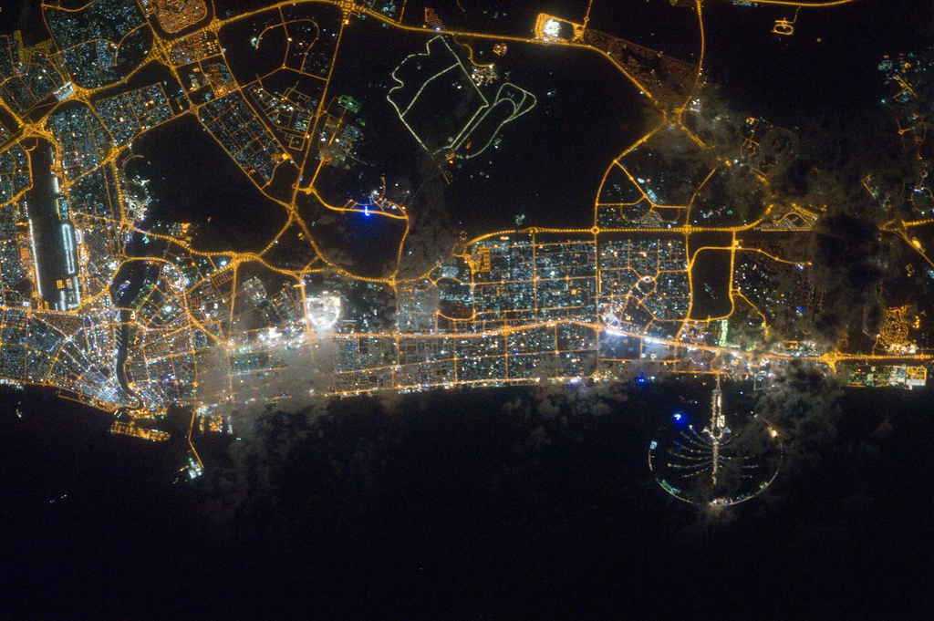 Dazzling City Lights of Dubai Seen From Space