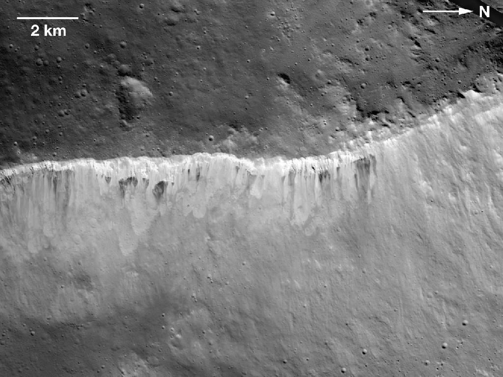Bright and Dark at West Rim of Marcia Crater
