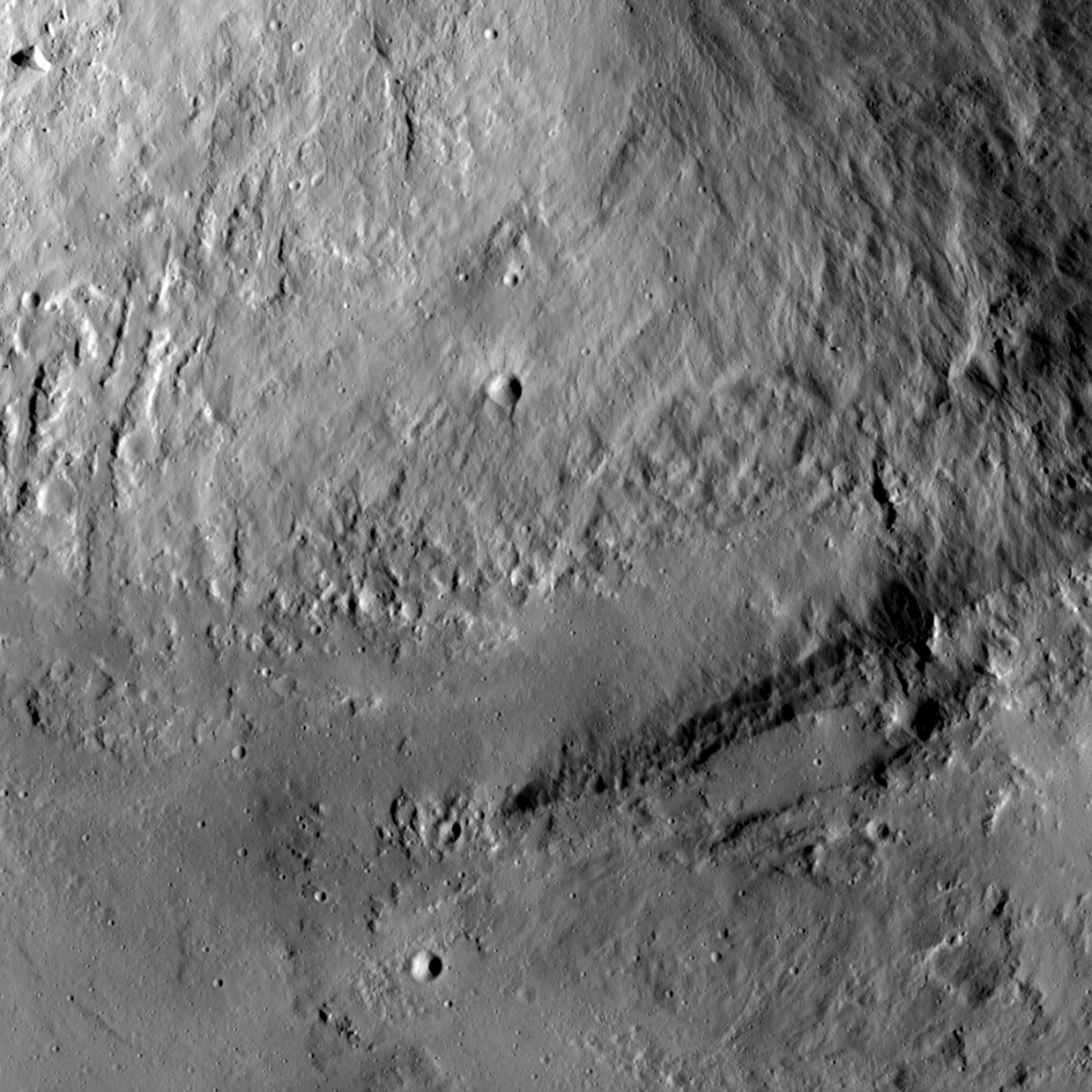 Wall and Terrace at Marcia Crater