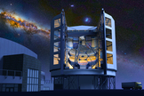 An artist's illustration of the completed Giant Magellan Telescope atop Las Campanas Peak in Chile's Atacama Desert. The 82-foot (24.5-meter) telescope will be one of the largest on Earth when it is completed in 2018.
