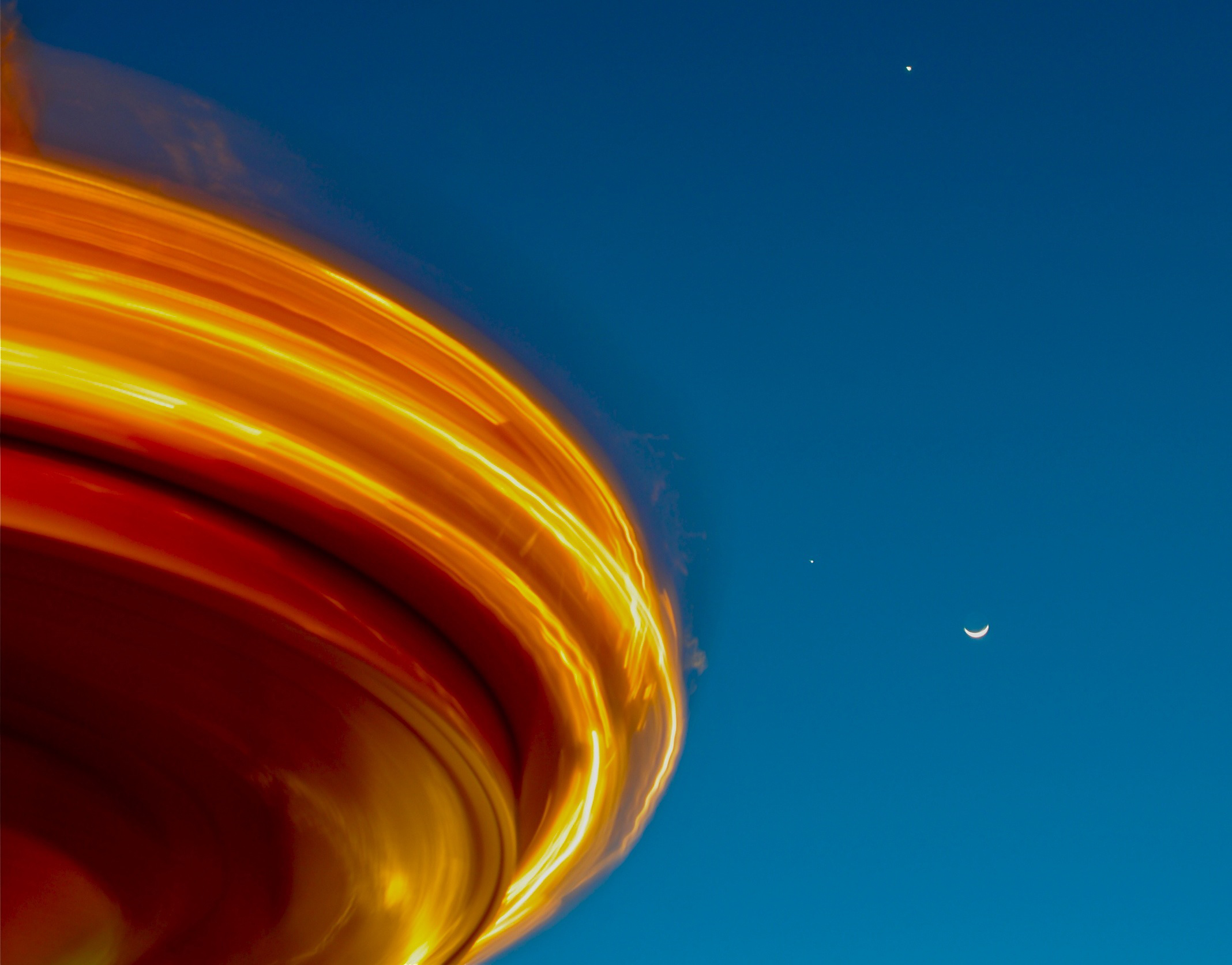 Jupiter, Venus and the Moon over a Carousel, Tenerife, Spain #2