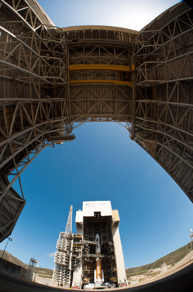 Delta 4 Rocket with NROL-25 Satellite Through Fisheye Lens