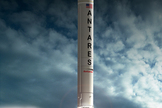 Artists' rendering of Antares in flight.