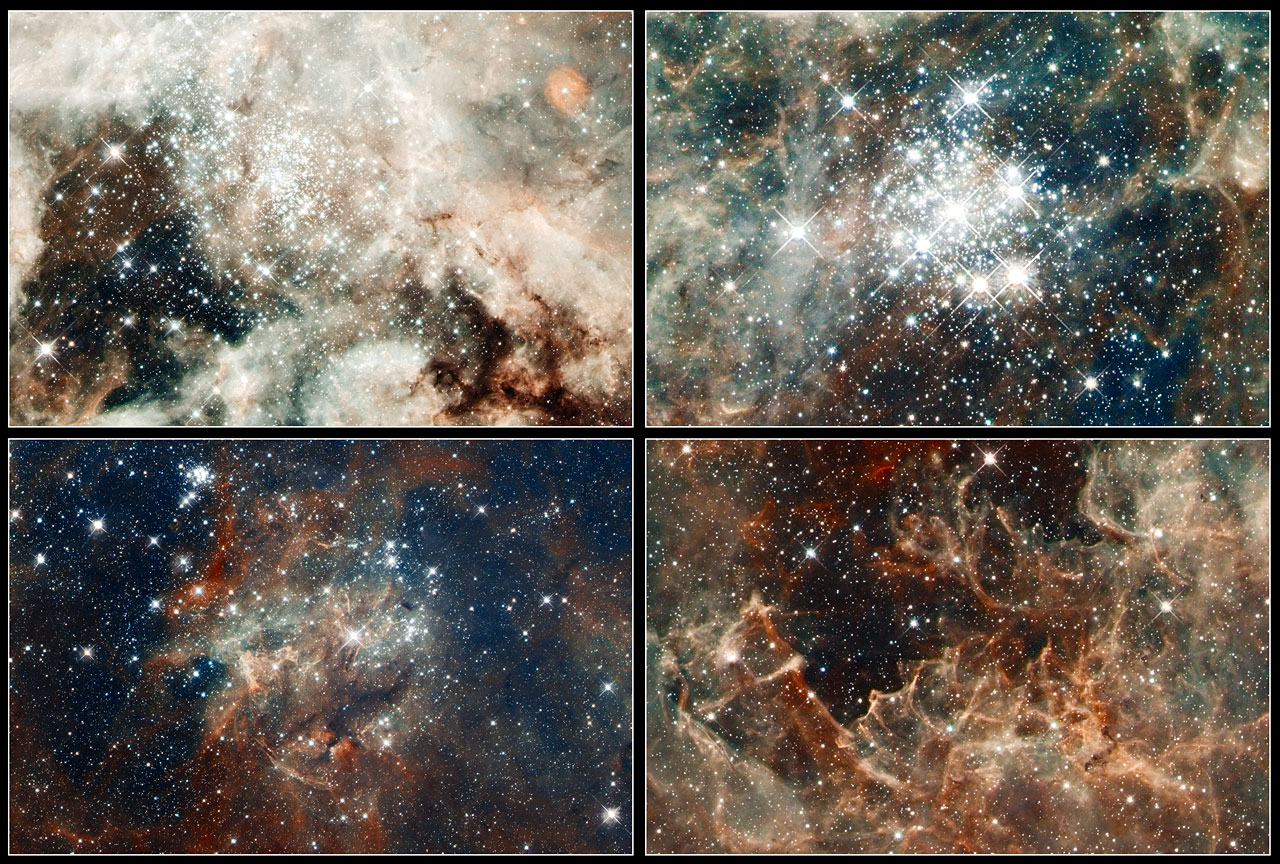 Tarantula Nebula by Hubble, ESO: 4 Views
