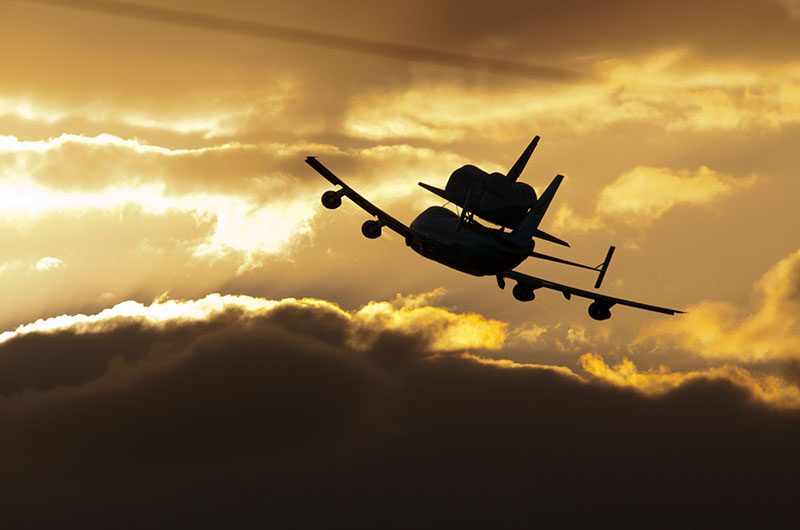 Shuttle Discovery in Silhouette