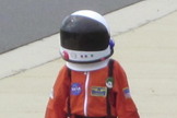 Among the estimated 6,000 visitors at the Udvar-Hazy Center in northern Virginia greeting the arriving Space Shuttle Discovery was 8-year-old Alex Corica, from Carlisle, Penn. He dressed the part!